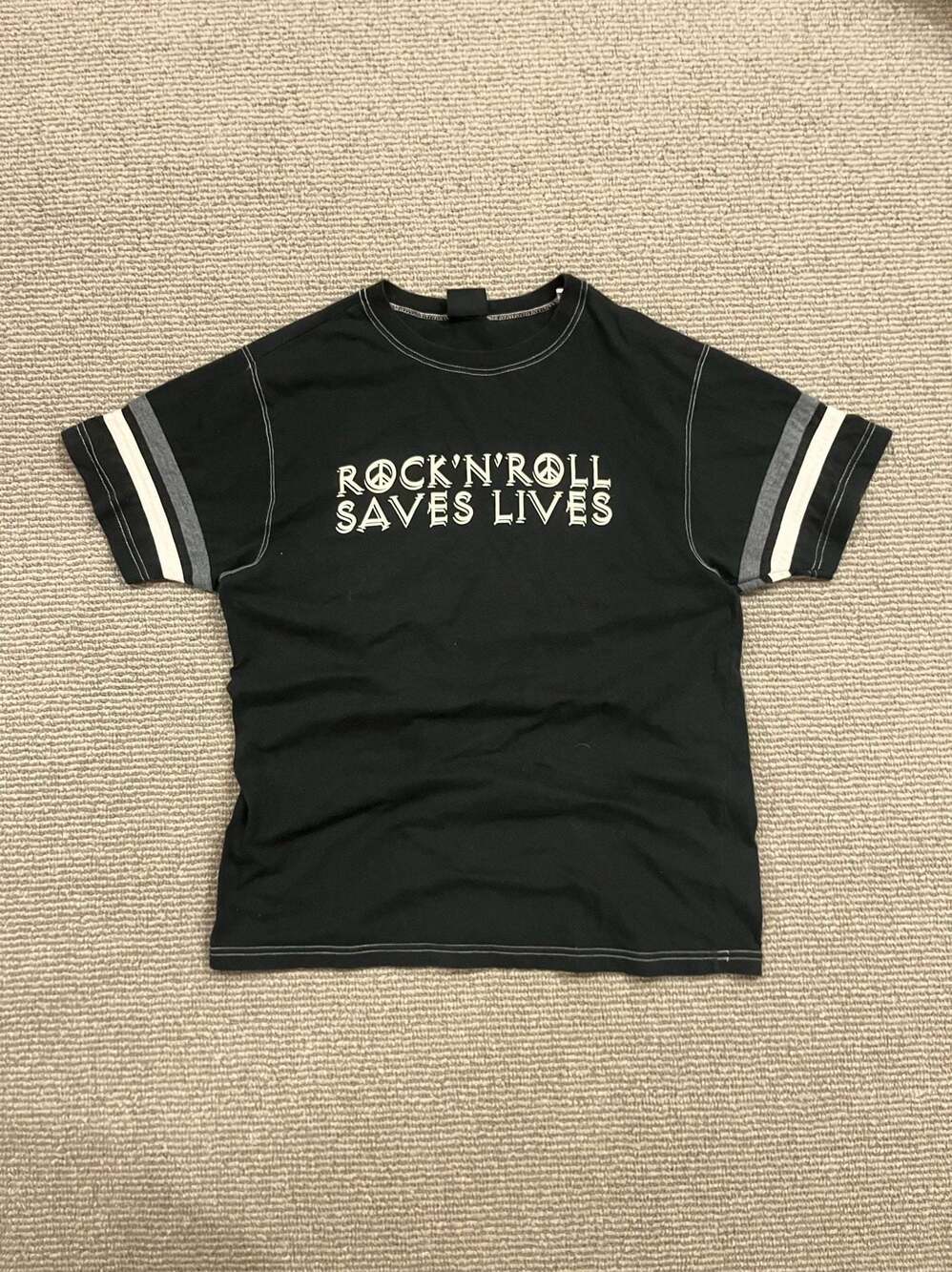 Hard Rock Hotel Rock 'N' Roll Saves Lives Black Contrast Stitch T-Shirt